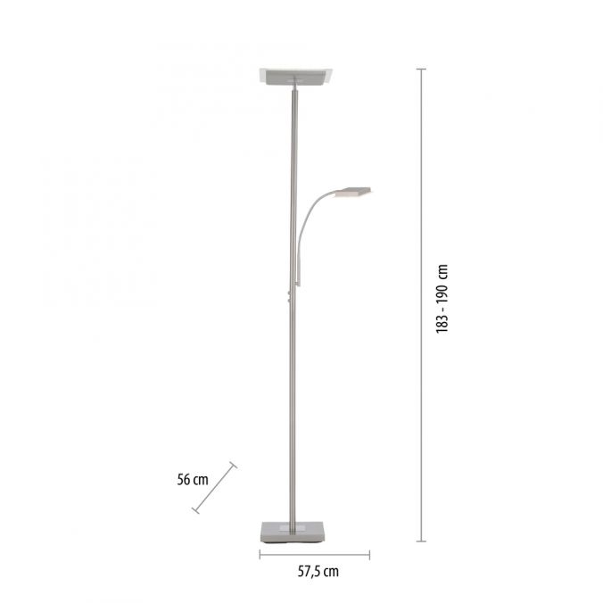 Paul Neuhaus LED Deckenfluter, Leseleuchte, Fernbedienung, dimmbar, stahlfarben Angebote