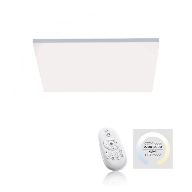 Paul Neuhaus LED-Panel, weiß, rahmenlos, 62x62cm, CCT, dimmbar, Fernbedienung, blendfrei