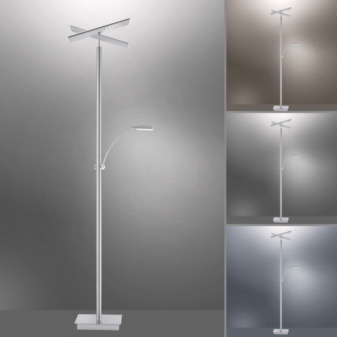 Paul Neuhaus LED-Stehleuchte, stahlfarben, Deckenfluter, Lichtfarbsteuerung inkl. Memoryfunktion, Tastdimmer Blitzverkäufe