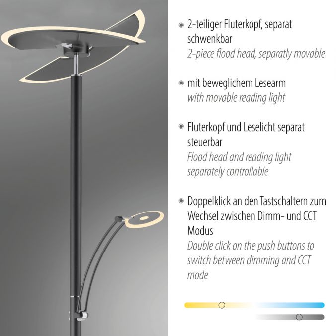 Paul Neuhaus Paul Neuhaus LED Stehleuchte anthrazit dimmbar CCT Memoryfunktion Kostenloser Versand