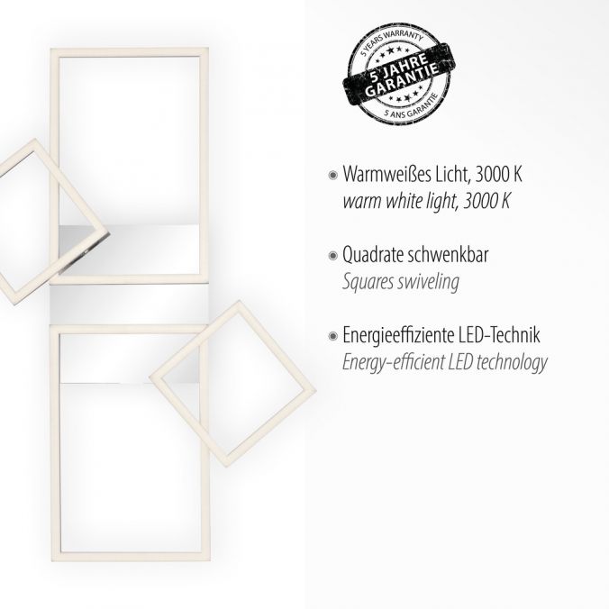 Paul Neuhaus LED Deckenleuchte, stahlfarben, modern, warmweiß, Design Limitierter Zeitrabatt