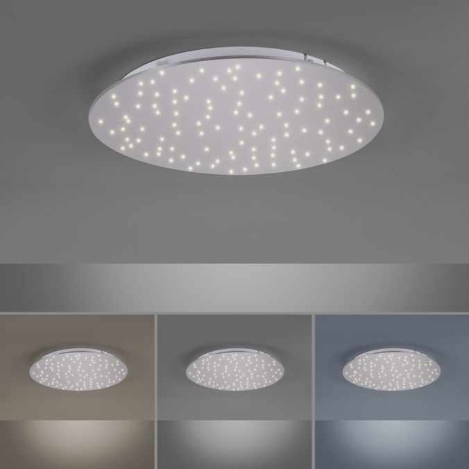 Paul Neuhaus LED Deckenleuchte, rund, stahlfarben, CCT, dimmbar, Ø 48cm, Fernbedienung Begrenztes Angebot