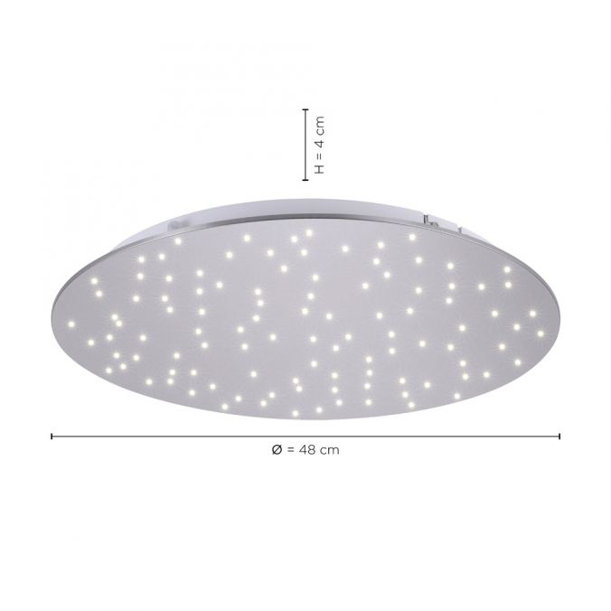 Paul Neuhaus LED Deckenleuchte, rund, stahlfarben, CCT, dimmbar, Ø 48cm, Fernbedienung Begrenztes Angebot