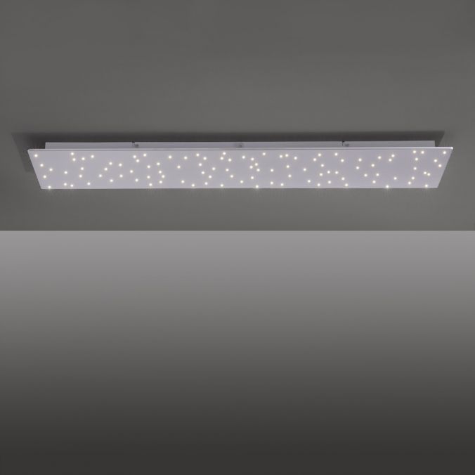 Paul Neuhaus LED Deckenleuchte, stahlfarben, rechteckig, Sternenhimmel-Optik, dimmbar Online Shopping