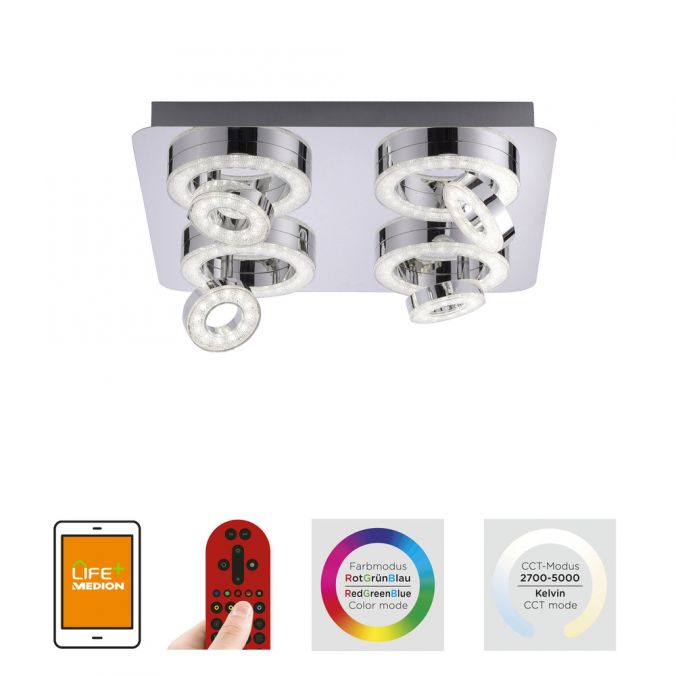 Paul Neuhaus LED-Deckenleuchte, Smart-Home, Lichtfarbsteuerung, Farbwechsel, dimmbar Exklusivangebot