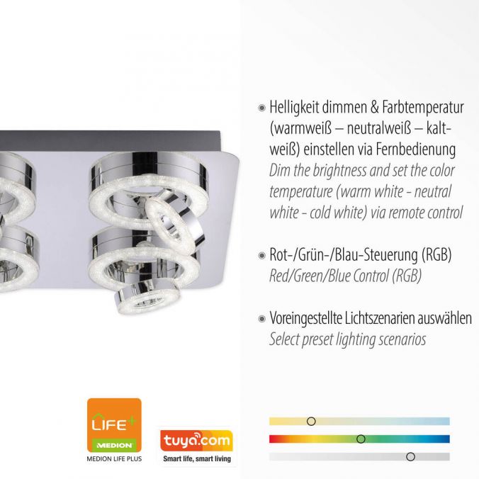 Paul Neuhaus LED-Deckenleuchte, Smart-Home, Lichtfarbsteuerung, Farbwechsel, dimmbar Exklusivangebot