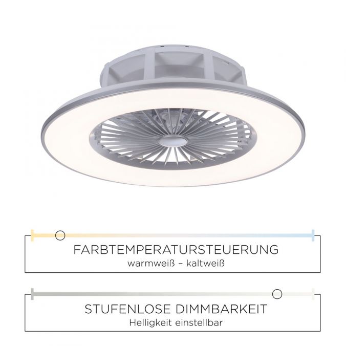 Paul Neuhaus LED-Deckenventilator, Fernbedienung, CCT, Ventilator, Timer, Geschwindigkeit einstellbar Preisnachlass