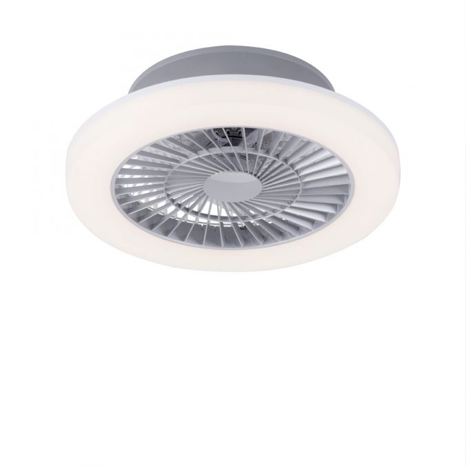 Paul Neuhaus LED Deckenventilator mit Licht, rund, stahlfarbig, modern, Ø 50cm Saisonschlussverkauf