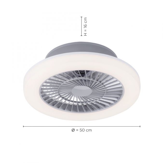 Paul Neuhaus LED Deckenventilator mit Licht, rund, stahlfarbig, modern, Ø 50cm Saisonschlussverkauf