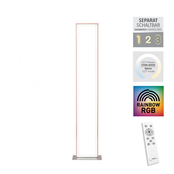 Paul Neuhaus LED Stehleuchte silber farbig Fußschalter dimmbar Sidelight RGB Rainbow