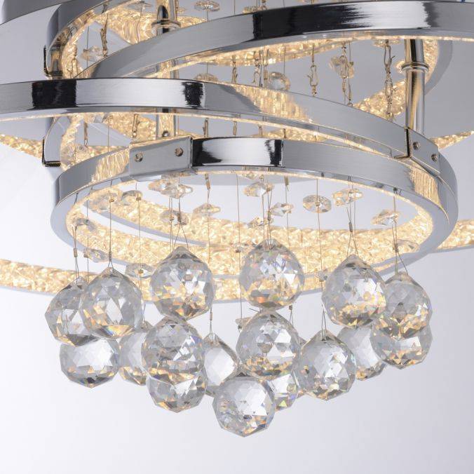 Paul Neuhaus LED Deckenleuchte Chrom Kristallanhänger dimmbar per Tronicdimmer Valentinstagsangebot