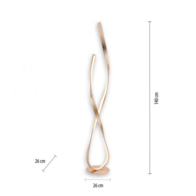 Paul Neuhaus LED Stehleuchte goldfarbig geschwungene Leuchtarme warmweiß Schnurdimmer Top Angebot