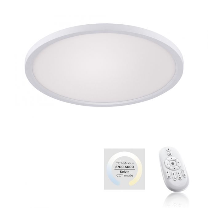 Paul Neuhaus LED Panel, rund, 40cm, weiß, Lichtfarbsteuerung, Funk-Fernbedienung