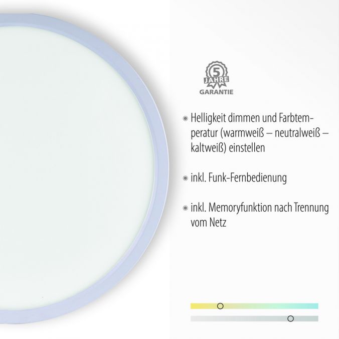 Paul Neuhaus LED Panel, rund, 40cm, weiß, Lichtfarbsteuerung, Funk-Fernbedienung Neueste Mode