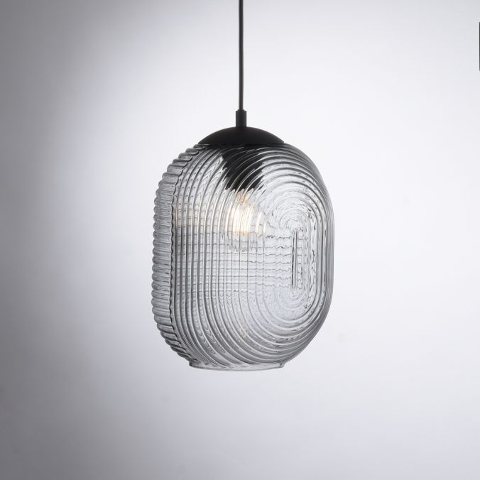 Paul Neuhaus LED Pendelleuchte Rauchglas getönt 3 flammig retro Design oval Esszimmer Online Outlet