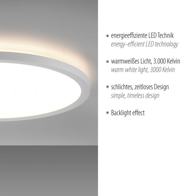 Paul Neuhaus LED Panel rund, flache Deckenleuchte, Backlight, Deckenlampe, Zeitlich begrenztes Angebot