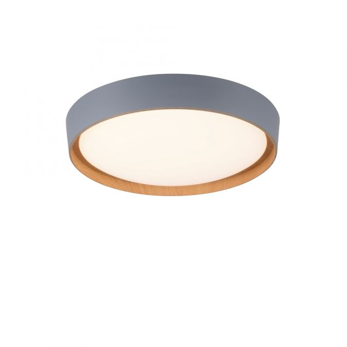 Paul Neuhaus LED Deckenleuchte Holzoptik grau rund dimmbar Wandschalter energiesparend