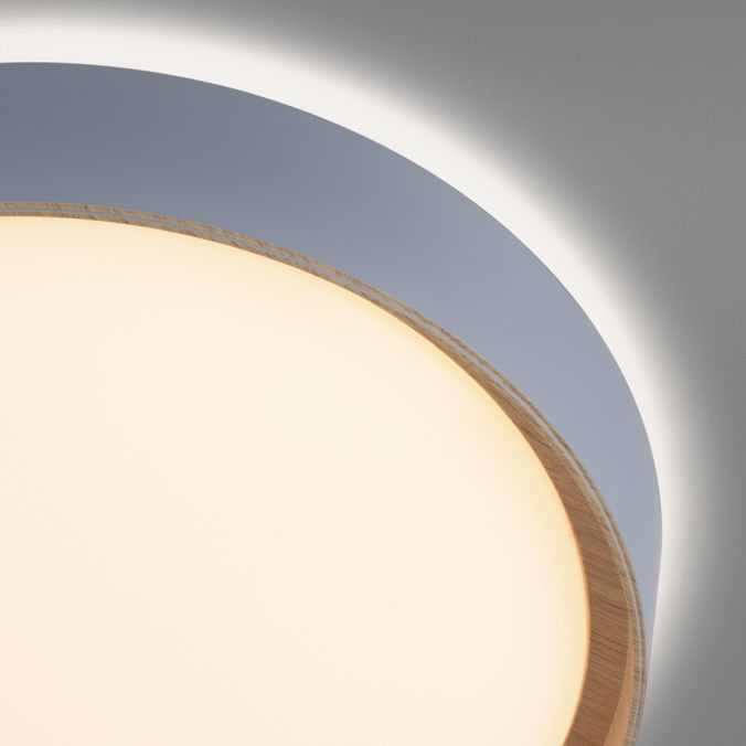 Paul Neuhaus LED Deckenleuchte Holzoptik grau rund dimmbar Wandschalter energiesparend Exklusive Angebote