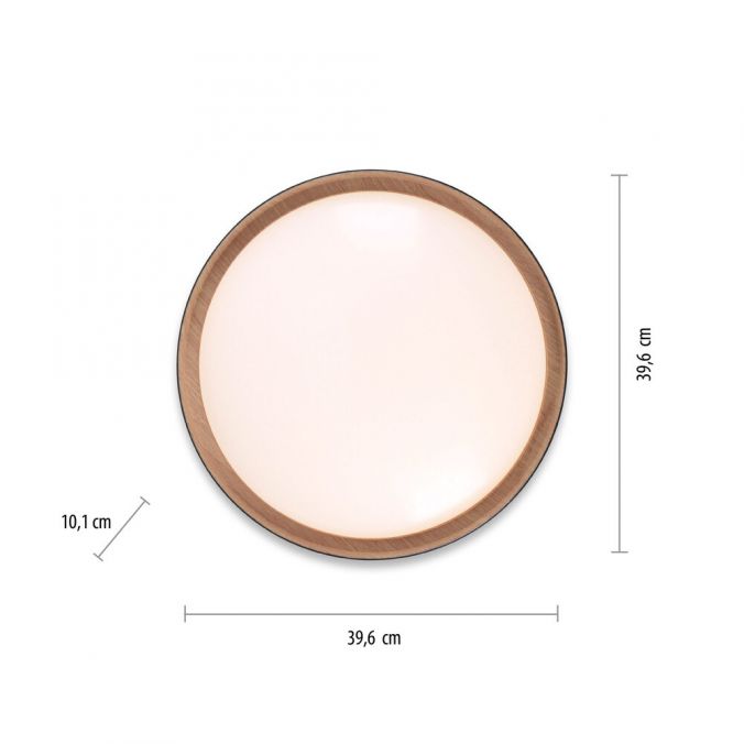 Paul Neuhaus LED Deckenleuchte Holzoptik grau rund dimmbar Wandschalter energiesparend Exklusive Angebote