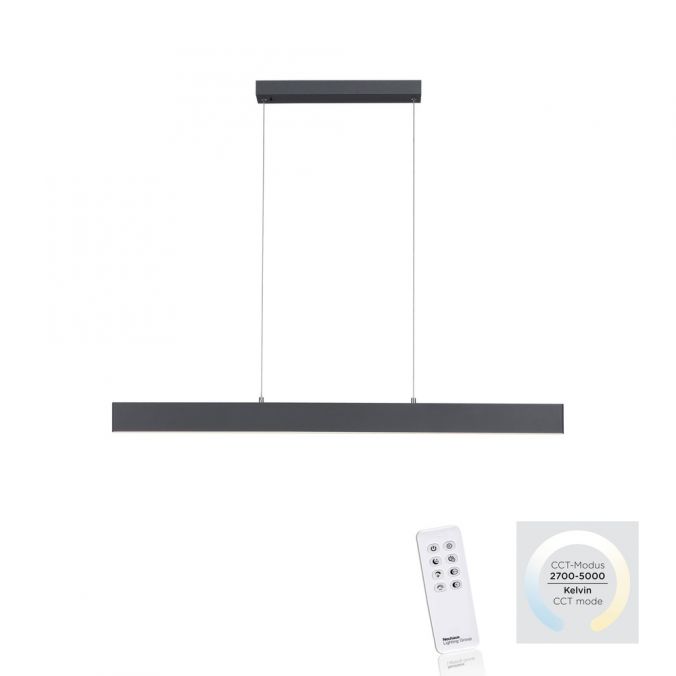 Paul Neuhaus LED Pendelleuchte, anthrazit, lineares Design, höhenverstellbar, modern