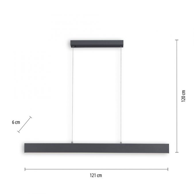 Paul Neuhaus LED Pendelleuchte, anthrazit, lineares Design, höhenverstellbar, modern Blitzangebot
