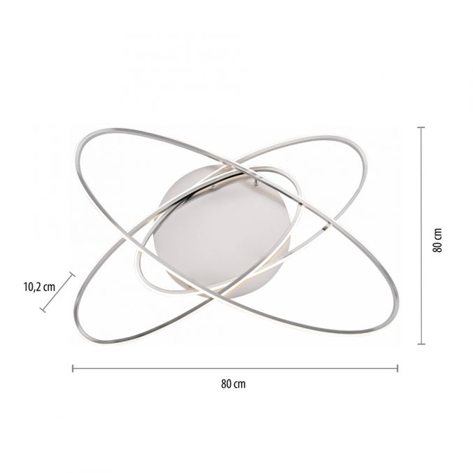 Paul Neuhaus LED Deckenleuchte, stahlfarben, modern, zwei Leuchtkreise, CCT, Küche Große Rabatte