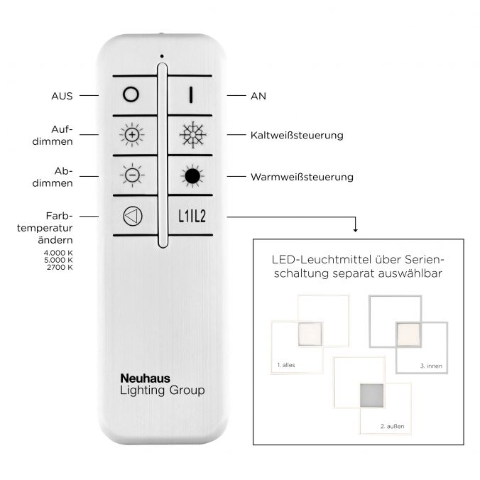 Paul Neuhaus LED Deckenleuchte, stahl, modern, CCT Farbmanagement Bestseller