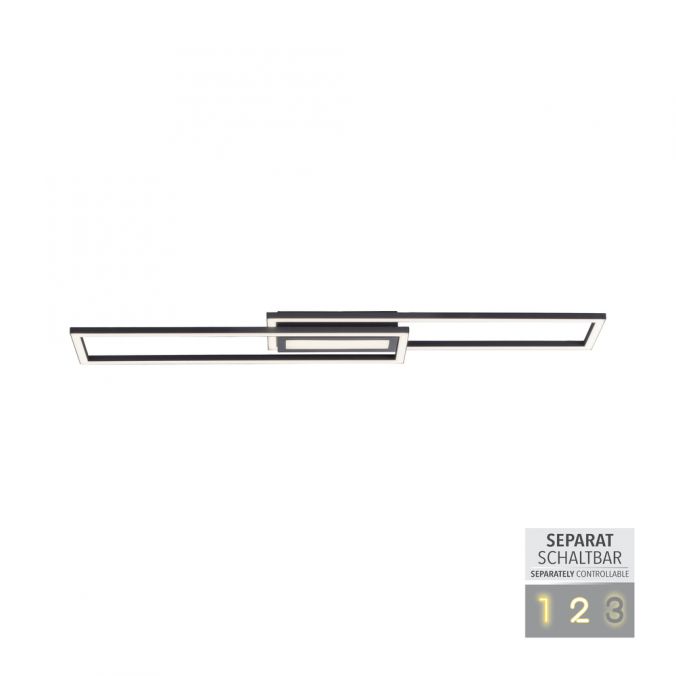 Paul Neuhaus LED Deckenleuchte 95x17,5cm schwarz flach Memoryfunktion schlichtes Panel