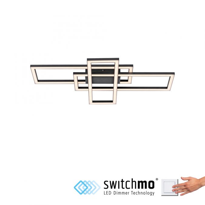 Paul Neuhaus LED Deckenleuchte schwarz Switchmo 3-Stufen Dimmung Memoryfunktion