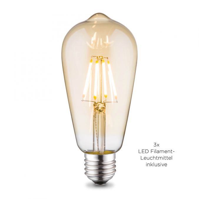 Paul Neuhaus Deckenleuchte, 3-flammig, Holz, Metall, E27 Letzter Tag