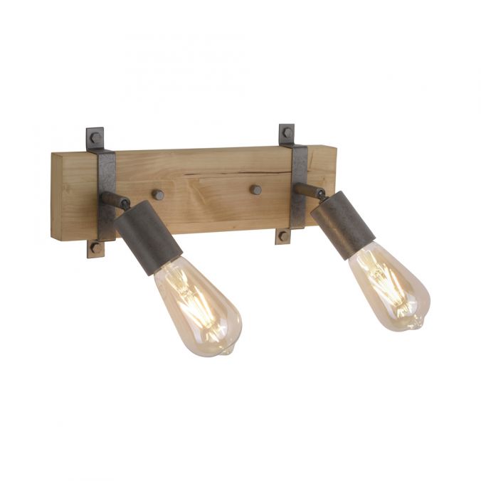 Paul Neuhaus Deckenleuchte, rustikales Design, verstellbare Spots, Holz, Metall, modern Bis zu 50% Rabatt
