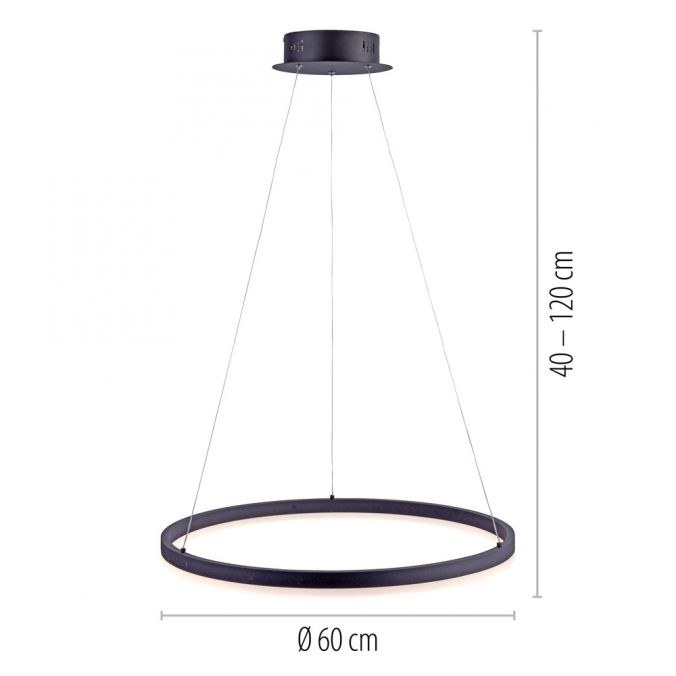 Paul Neuhaus LED Pendelleuchte, anthrazit, runde Form, dimmbar, Memory Funktion, modern Sonderangebot der Fabrik