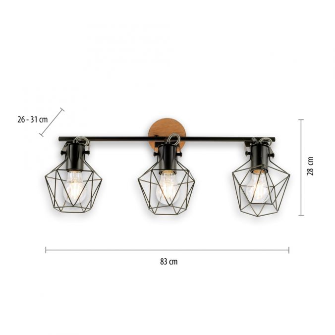 Paul Neuhaus Deckenleuchte, Holz, Metall, modern, Vintage Stil, verstellbare Spots Discount Store für neue Produkte