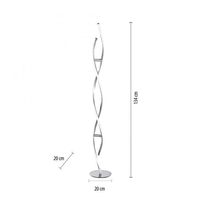 Paul Neuhaus LED Stehleuchte, stahlfarben, geschwungene Form, dimmbar, modern, design Nur noch ein Tag übrig