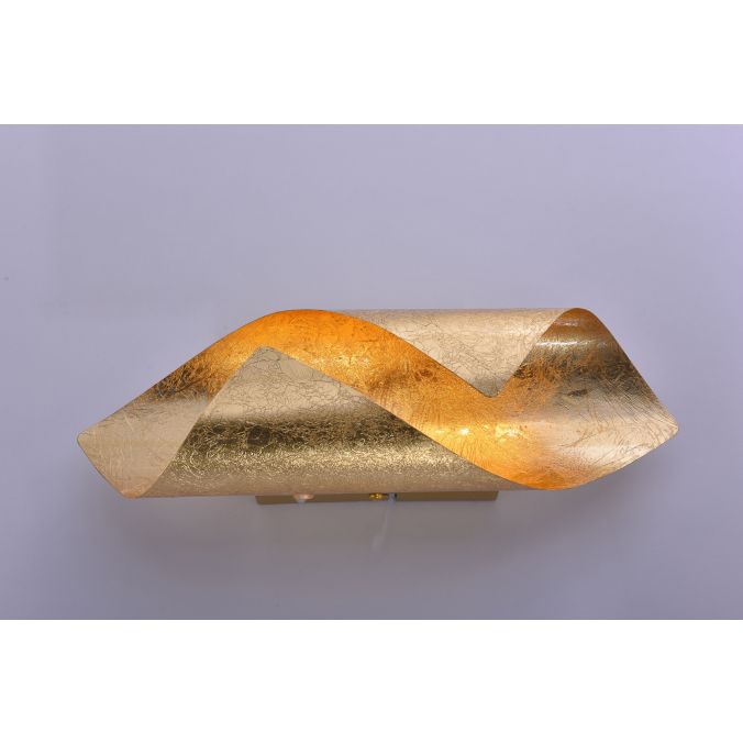 Paul Neuhaus LED-Wandleuchte, Blattgoldoptik, gebogene Form, inkl Wippschalter, 50% Rabatt mit kostenlosem Versand