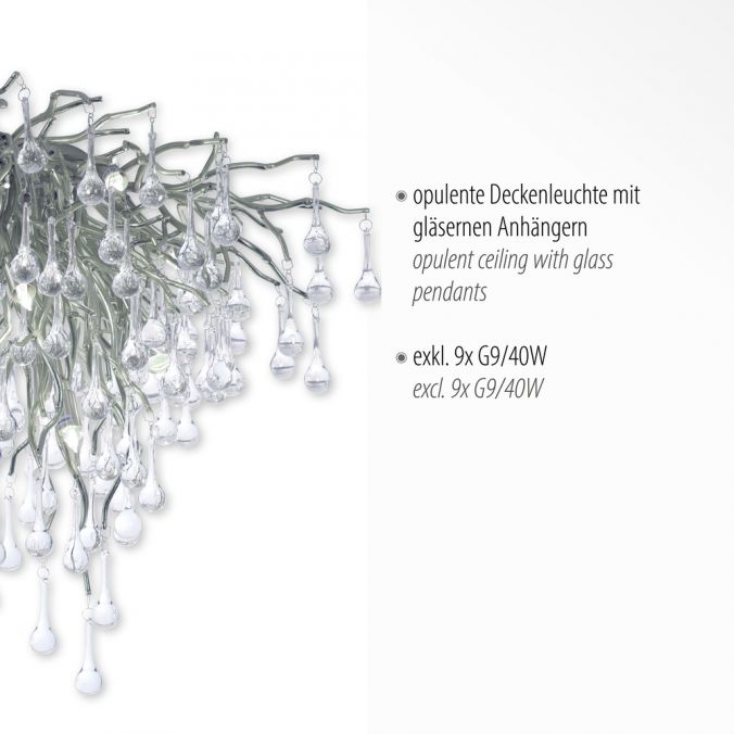 Paul Neuhaus LED Kronleuchter ICICLE Deckenlampe silberfarbig ICICLE Lichtspiel Clearance-Verkauf
