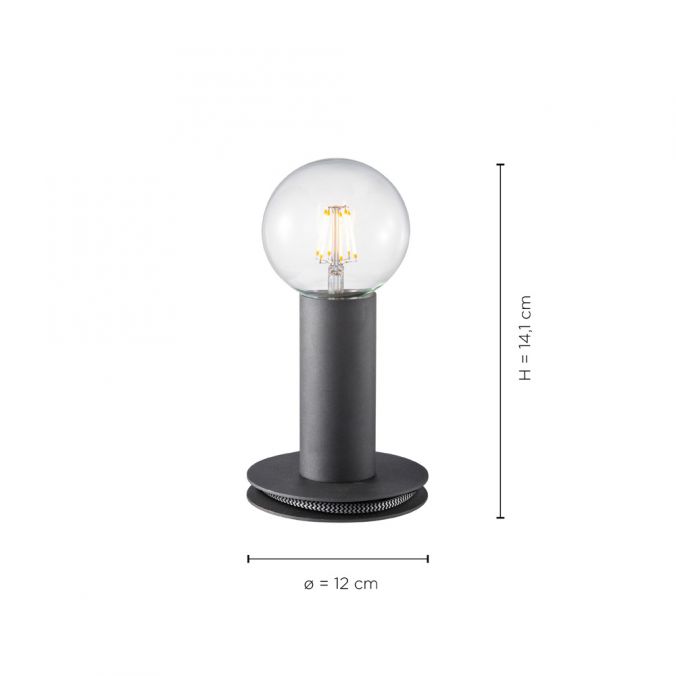 Paul Neuhaus Tischleuchte, schwarz, Industrial-Stil, E27 Fassung, inkl. Schnurschalter Black Friday Preise