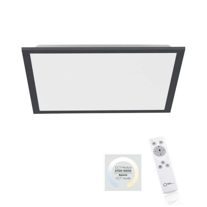 Paul Neuhaus LED Panel, Rahmen schwarz, dimmbar, CCT Lichtfarbsteuerung, quadratisch