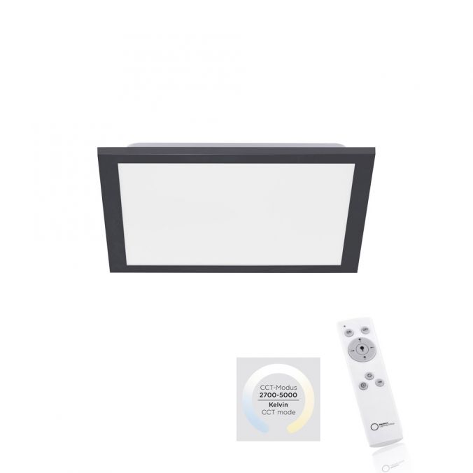 Paul Neuhaus LED Panel, Rahmen schwarz, dimmbar, CCT Farbsteuerung, quadratisch, modern