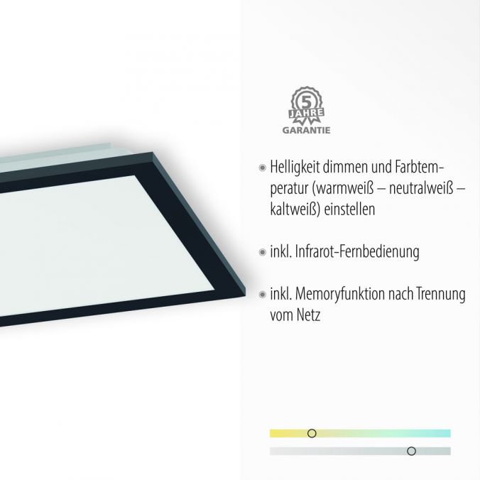 Paul Neuhaus LED Panel, Rahmen schwarz, dimmbar, CCT Farbsteuerung, quadratisch, modern Rabatte dieses Monats