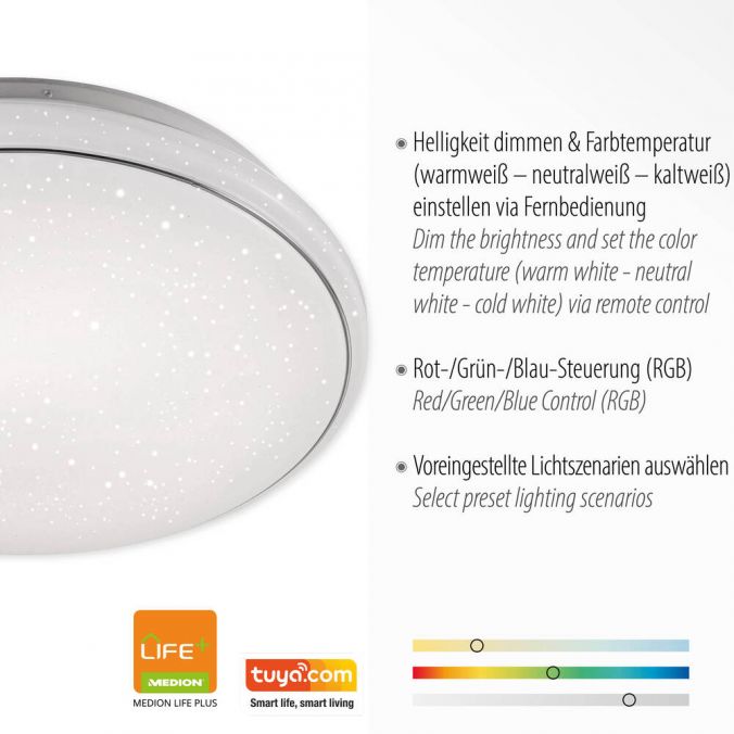 Paul Neuhaus LED-Deckenleuchte, Smart Home fähig, RGB+W, Kristalloptik, Fernbedienung, CCT Online