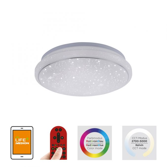 Paul Neuhaus LED Deckenleuchte, Smart Home, RGB Farbwechsel, dimmbar, Lichtfarbsteuerung