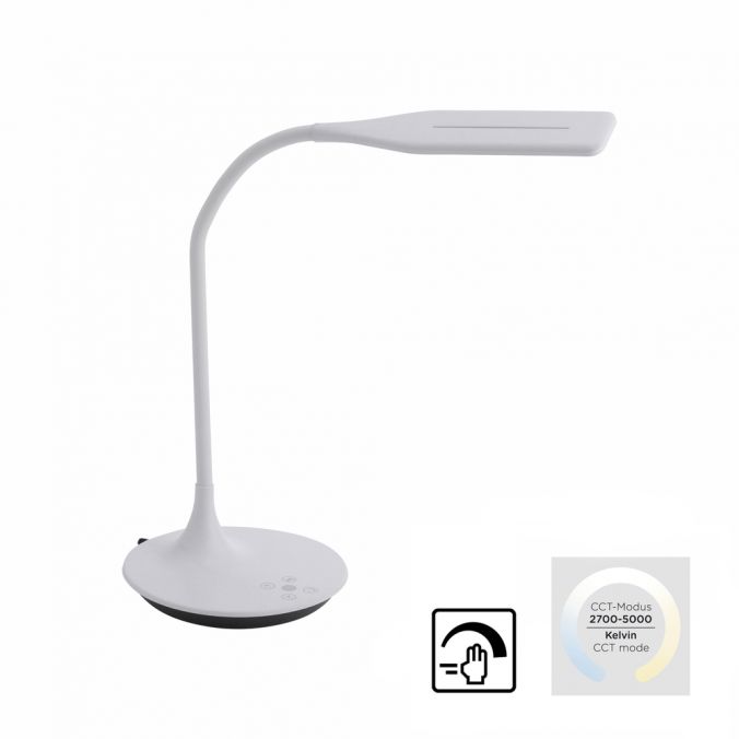 Paul Neuhaus LED-Tischleuchte, weiß, Flexarm, Lichtfarbsteuerung, dimmbar