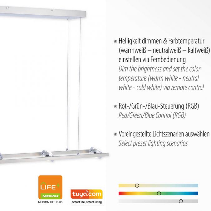 Paul Neuhaus LED-Pendellampe, Smart-Home, Lichtfarbsteuerung, Farbwechsel, Dimmfunktion Schlussverkauf