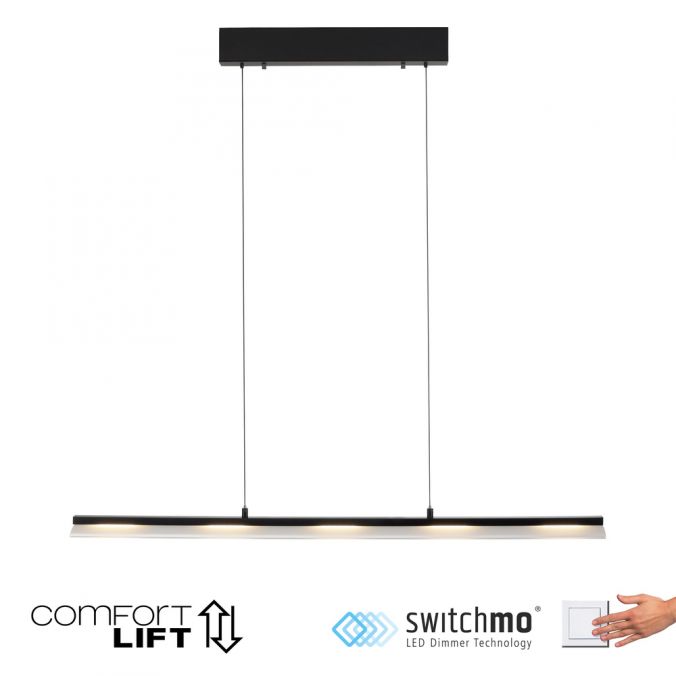 Paul Neuhaus LED Pendelleuchte schwarz Comfor Lift höhenverstellbar dimmbar