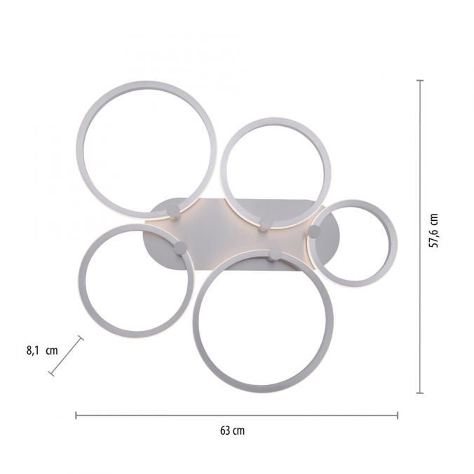 Paul Neuhaus LED Deckenleuchte silber 5-flammig, modern, Ring, futuristisch Limitierter Zeitrabatt