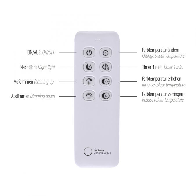 Paul Neuhaus LED Deckenleuchte, stahlfarben, rund, Lichtfarbensteuerung, Dimmfunktion Fabrikpreis