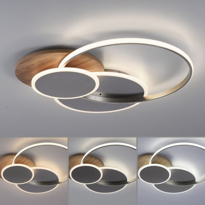 Paul Neuhaus LED-Deckenleuchte, holz, dimmbar, Fernbedienung, Innenleuchte Sonderangebot