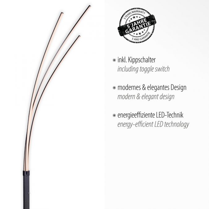 Paul Neuhaus LED-Stehleuchte, schwarz, 3-Flammig, 18 Watt, 2200 Lumen Versandkostenfrei