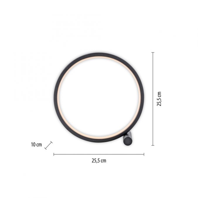 Paul Neuhaus LED Tischleuchte schwarz ring minimalistisch Schnurschalter Beistellampe Preisnachlass